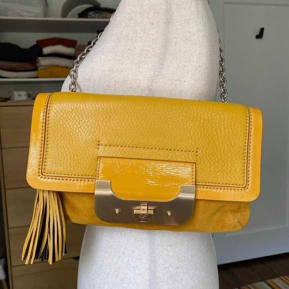 Diane Von Furstenberg Handbags - DVF Diane Von Furstenberg | Yellow Leather Clutch Purse